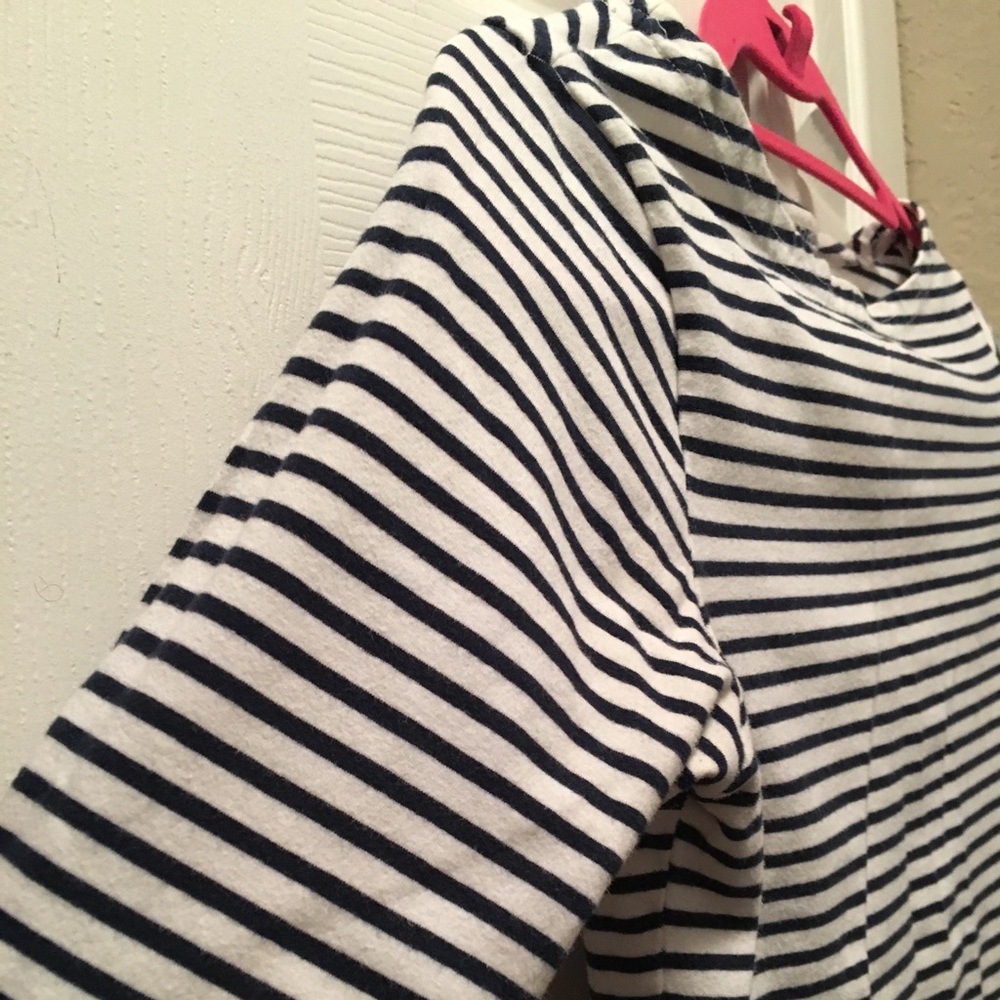 3/4 Sleeve Blue and White Stripped Sailor Top